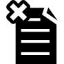 Delete file symbol of paper sheet with text