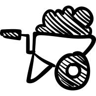 Barrow full of construction material hand drawn tool
