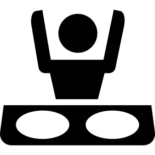 他的摊位卡通变形的唱片骑师