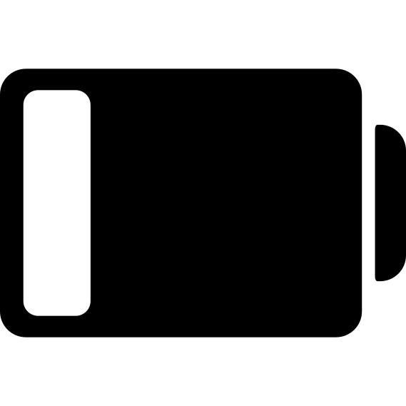 Low battery status interface symbol