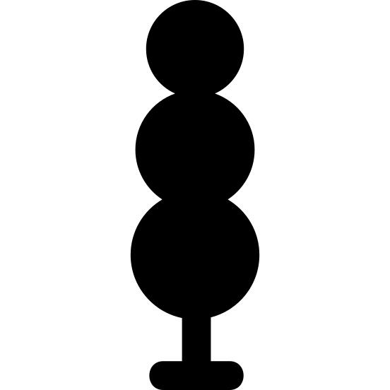 Tree shape of three vertical balls