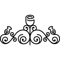 Rose outline variant with vines and leaves