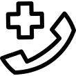 First aid sign with phone