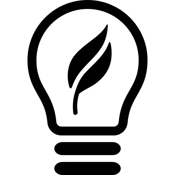 Eco lightbulb with a leaf inside