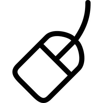 Mouse rotated outline with cable small cord