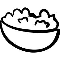 Popcorn hand drawn bowl