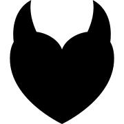 Devil heart with two horns