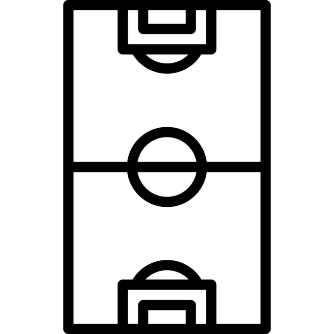 足球场概述了顶视图嬉戏符号