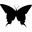 Butterfly black silhouette top view
