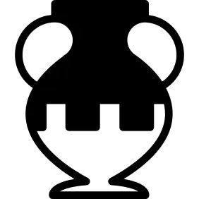 Ancient jar outline in a museum