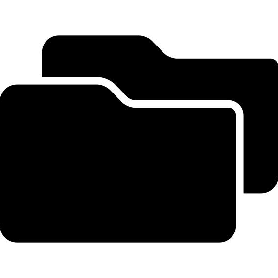 Two black folders interface symbol