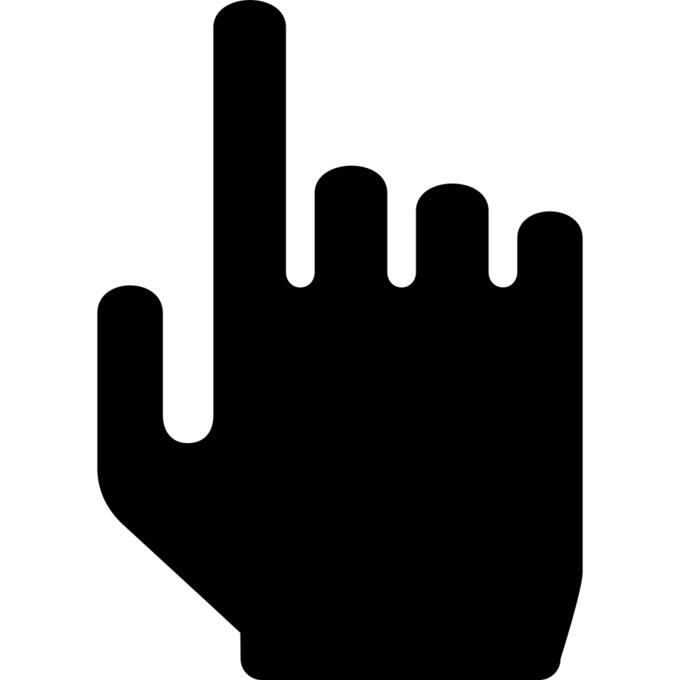 Forefinger of filled hand pointing up like an arrow