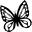 Butterfly of beautiful design from top view slightly rotated to left