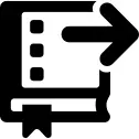 E book with right arrow