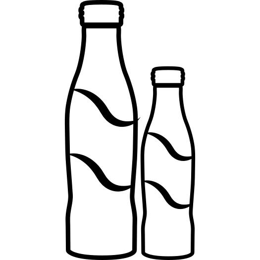 Cola bottle couple of different sizes