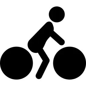Person riding on a bicycle side view silhouette