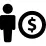 与美元符号的剪影