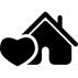 Home with like heart symbol