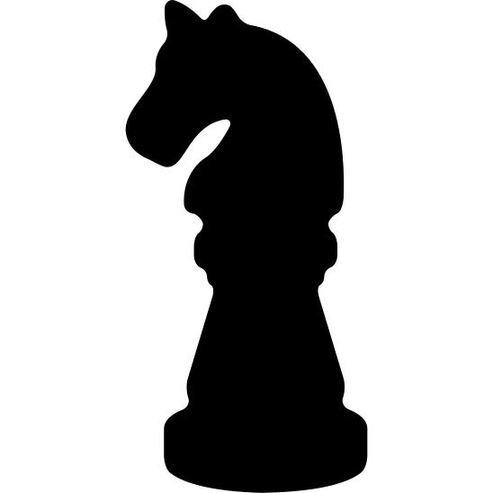 Black horse chess piece shape