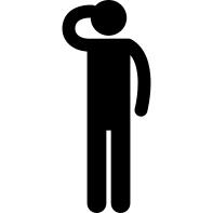 敬礼的士兵剪影