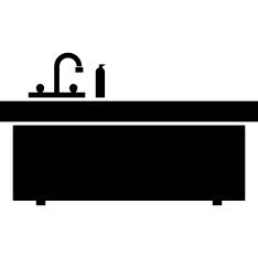Kitchen sink with faucet silhouette