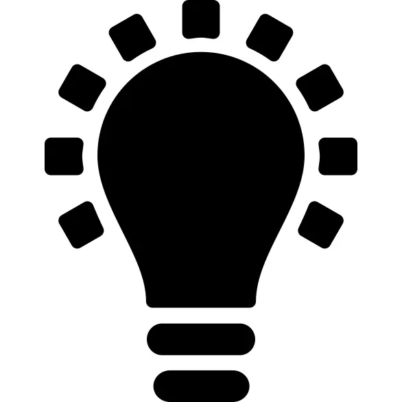 Black lightbulb creativity symbol