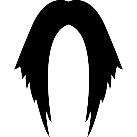 Long dark hair in points