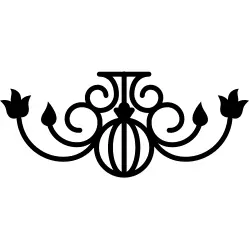 Royal bud flower variant with leaves and vines design