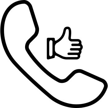 Phone auricular and thumb up sign