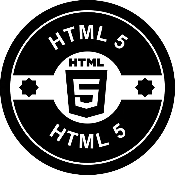 HTML 5 retro circular badge