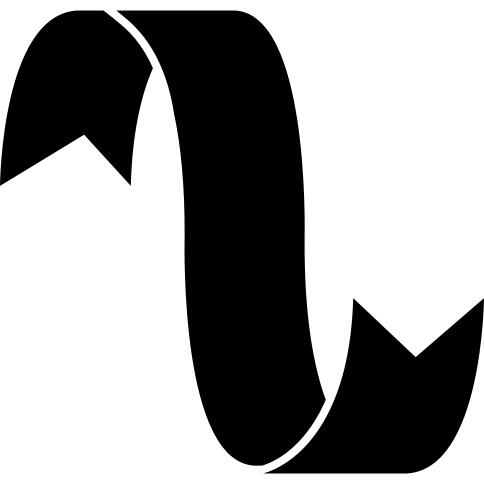 Ribbon curve in black shape