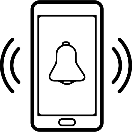Phone alarm bell ringing symbol