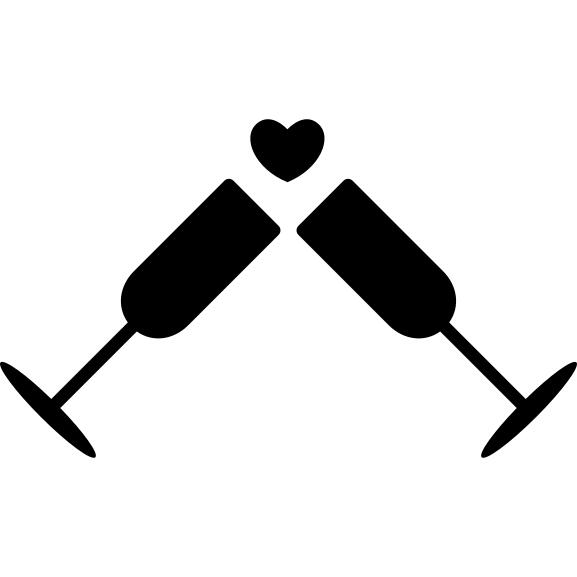 与心脏的玻璃brindis