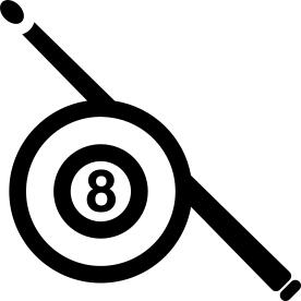 Pool eight ball and stick
