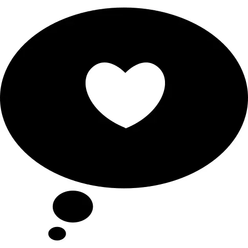 Speech bubble with a heart