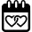 Valentines day on daily calendar