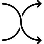 弯曲的Shuffle箭头