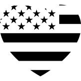 Heart flag of United States of America