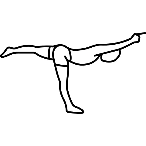 Man Standing On Right Leg Stretching Leg and Arms