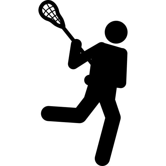 Lacrosse silhouette of a person with a racquet