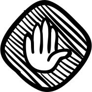 Stop hand drawn signal rhomb