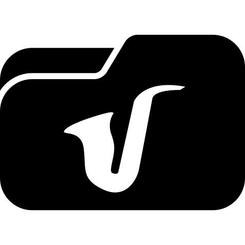 Music folder with a trumpet shape