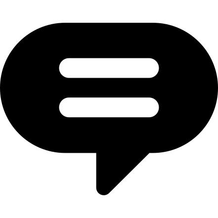Rounded speech bubble with text lines
