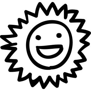 Smiling sun handmade symbol