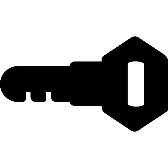 Key symbol in horizontal position