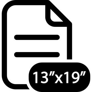 折叠纸，尺寸为13 x 19英寸