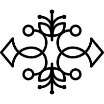 Floral design with double symmetry for ornamentation