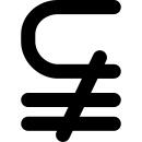 Subset of above not equal mathematical symbol