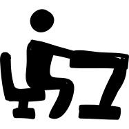 Teacher in class hand drawn silhouette