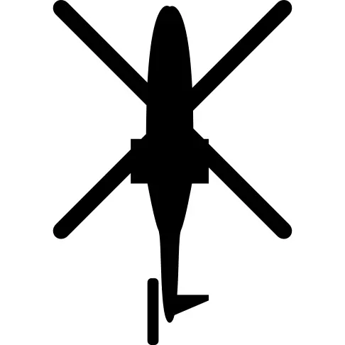 Helicopter bottom view silhouette